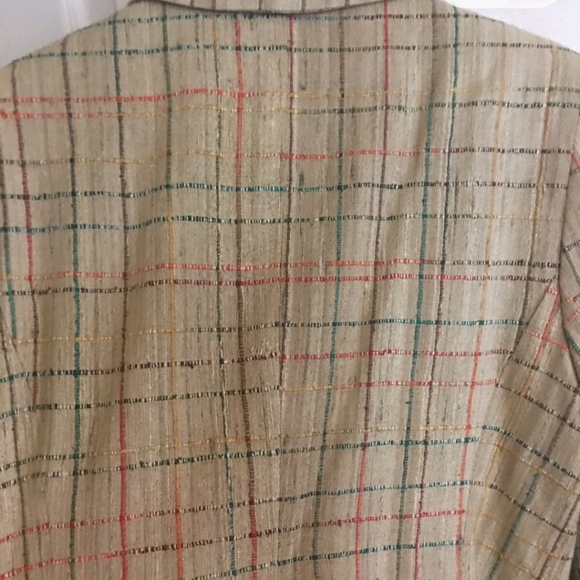 HELENE SIDEL BEIGE PLAID BLAZER SIZE 8 - Picture 6 of 6